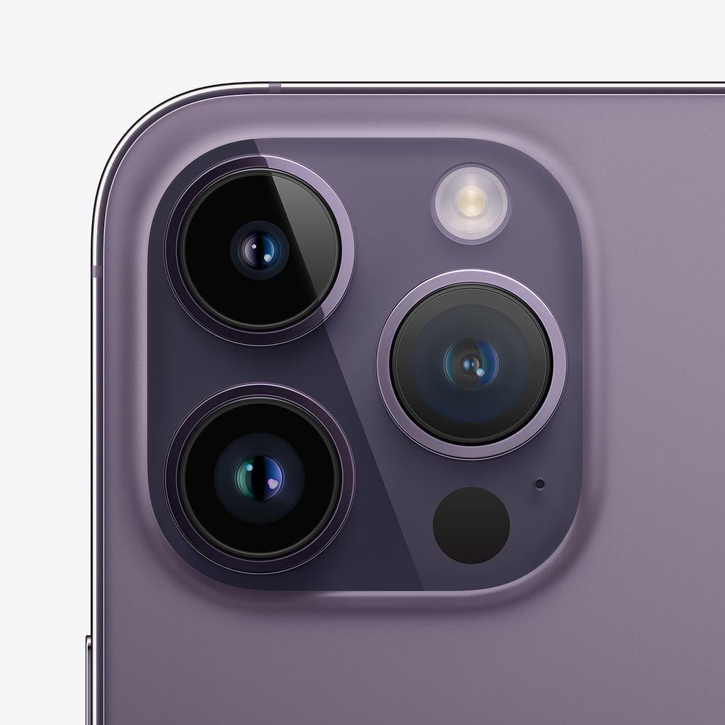 view of purple iPhone 14 Pro camera
